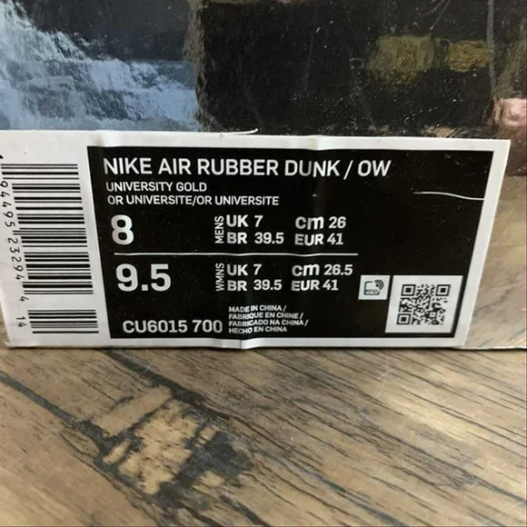 Off-White x Nike Air Rubber Dunk University Gold Sneakers - Picture 14 of 15